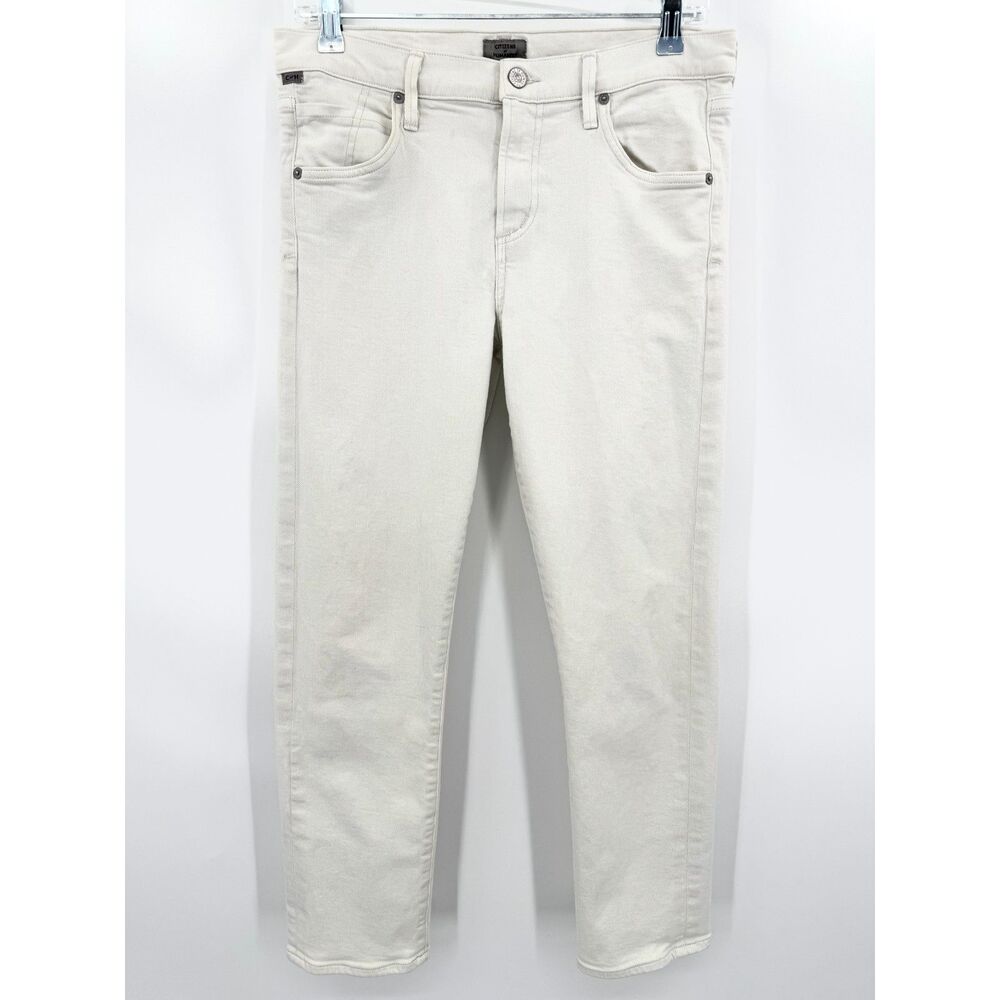 CITIZENS OF HUMANITY Elsa White Cream Mid Rise Slim Fit Crop Pants Jeans Size 28